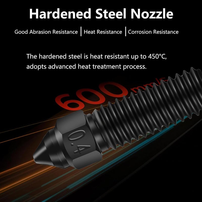 Comgrow Official Creality K1 Nozzle Kits, 5PCS Ender 3 V3 KE 3D Printer Hardened Steel Nozzles 0.4mm, High-Speed Printing and High Flow Extruder Nozzles for Creality K1 / K1 Max/CR-M4 / CR-10 SE - Image 3